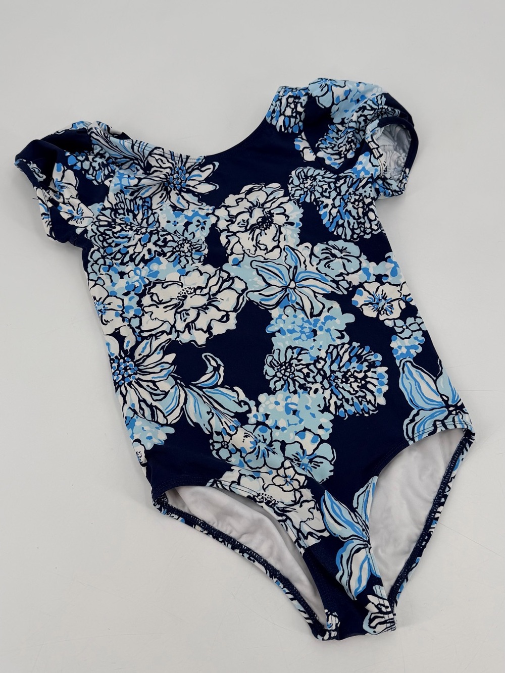 Lilly Pulitzer Kids One Piece Puff Sleeve Swimsuit Swim Girls 6